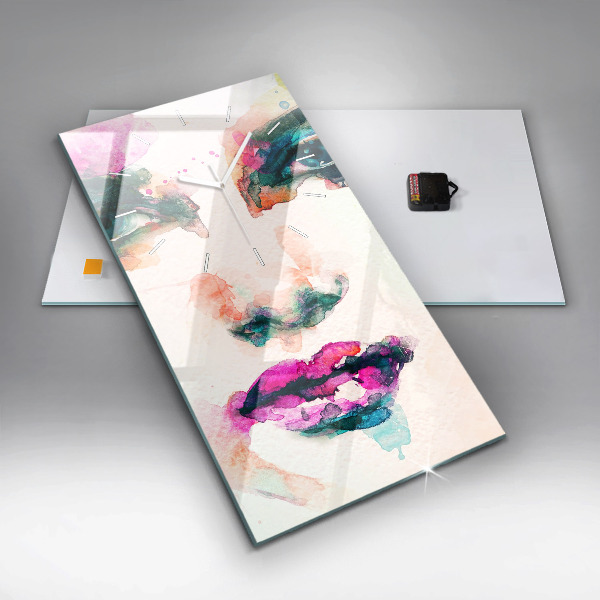 Téglalap alakú üvegóra Absztrakt nő arcát