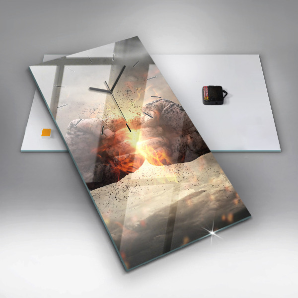 Téglalap alakú üvegóra Fists Strength Power