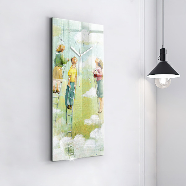 Téglalap alakú üvegóra Emberek a létrán