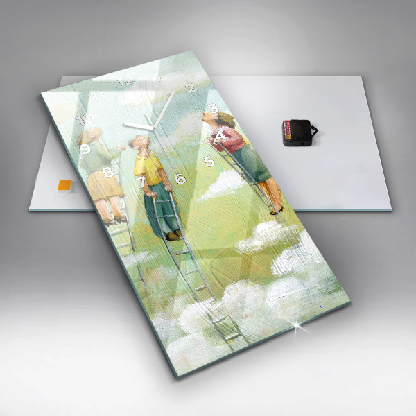 Téglalap alakú üvegóra Emberek a létrán