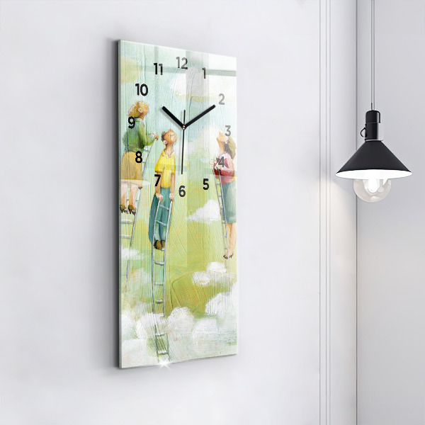 Téglalap alakú üvegóra Emberek a létrán