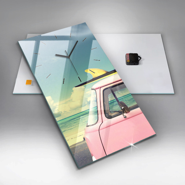 Téglalap alakú üvegóra Autó szörfdeszkával