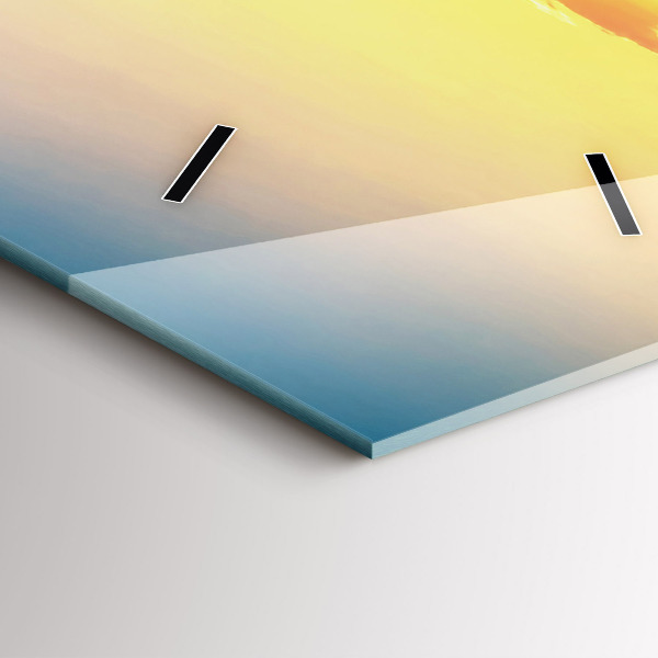 Téglalap alakú üvegóra Naplemente a dombok felett