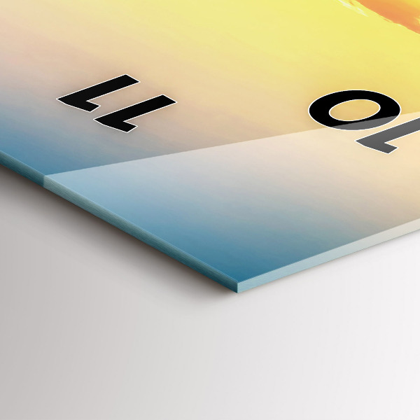 Téglalap alakú üvegóra Naplemente a dombok felett