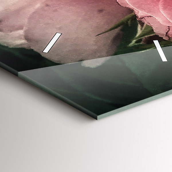 Téglalap alakú üvegóra Rózsaszín rózsa csokor