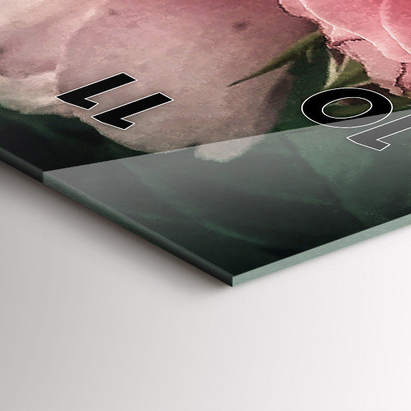 Téglalap alakú üvegóra Rózsaszín rózsa csokor