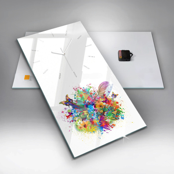 Téglalap alakú üvegóra Virágos harmónia pillangókkal