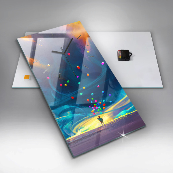 Téglalap alakú üvegóra Baba és léggömbök