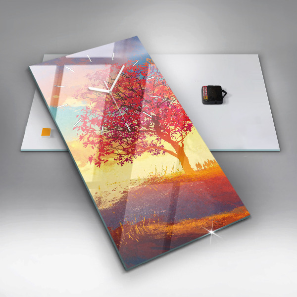 Téglalap alakú üvegóra Őszi táj