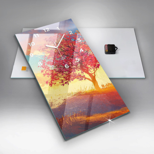 Téglalap alakú üvegóra Őszi táj