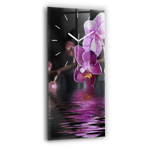 Téglalap alakú üvegóra Orchidea virág a vízen