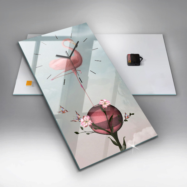 Téglalap alakú üvegóra Szürreális flamingó