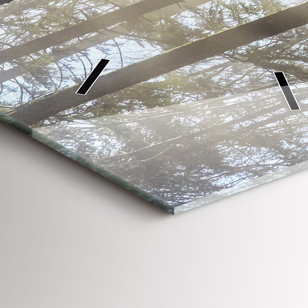 Téglalap alakú üvegóra Erdő a ködben