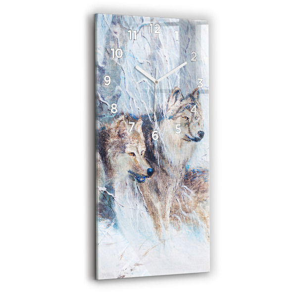 Téglalap alakú üvegóra Farkasok az erdőben