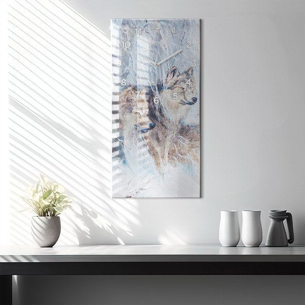 Téglalap alakú üvegóra Farkasok az erdőben