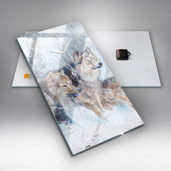 Téglalap alakú üvegóra Farkasok az erdőben