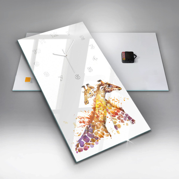 Téglalap alakú üvegóra Zsiráf - akvarell