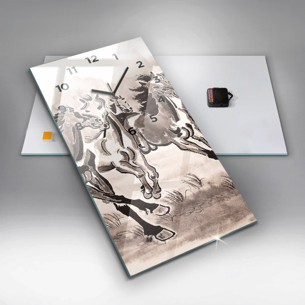 Téglalap alakú üvegóra Vágtató lovak