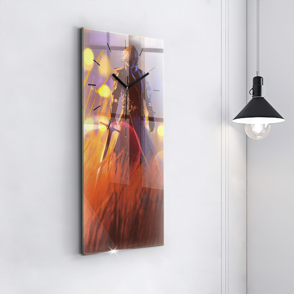 Téglalap alakú üvegóra Lovag karddal