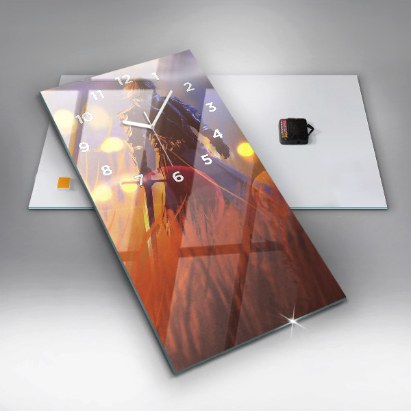 Téglalap alakú üvegóra Lovag karddal