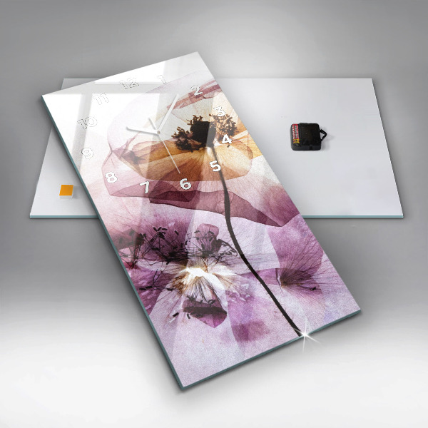 Téglalap alakú üvegóra Száraz mák virágok