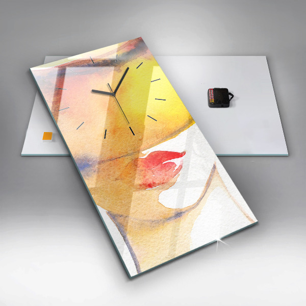 Téglalap alakú üvegóra Nő kalapban