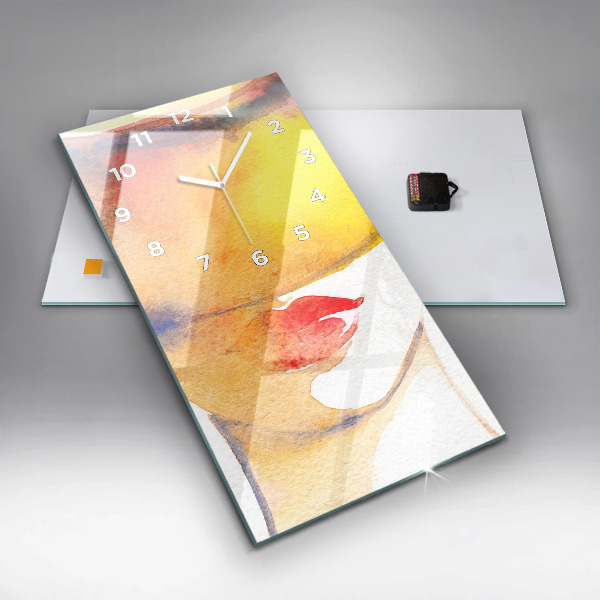 Téglalap alakú üvegóra Nő kalapban