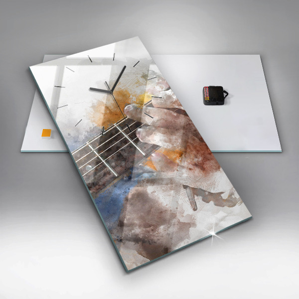 Téglalap alakú üvegóra Gitár grafika