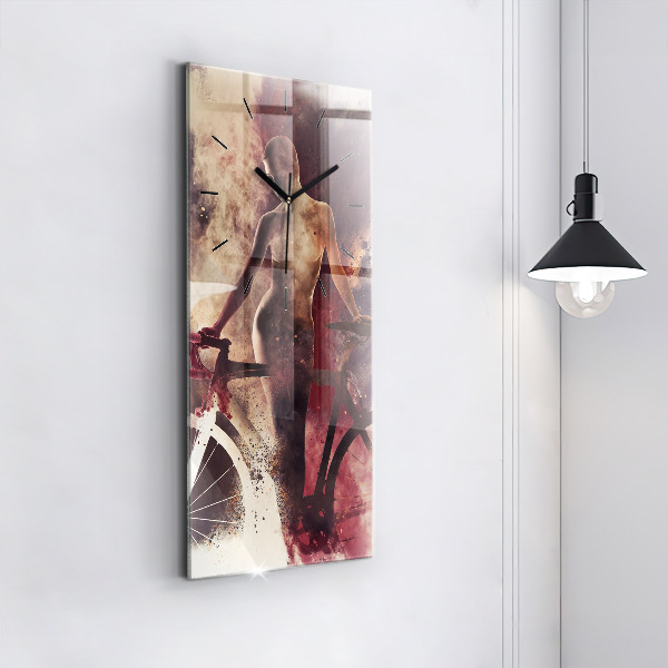 Téglalap alakú üvegóra Nő és a kerékpár