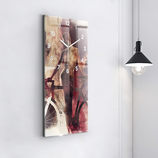 Téglalap alakú üvegóra Nő és a kerékpár