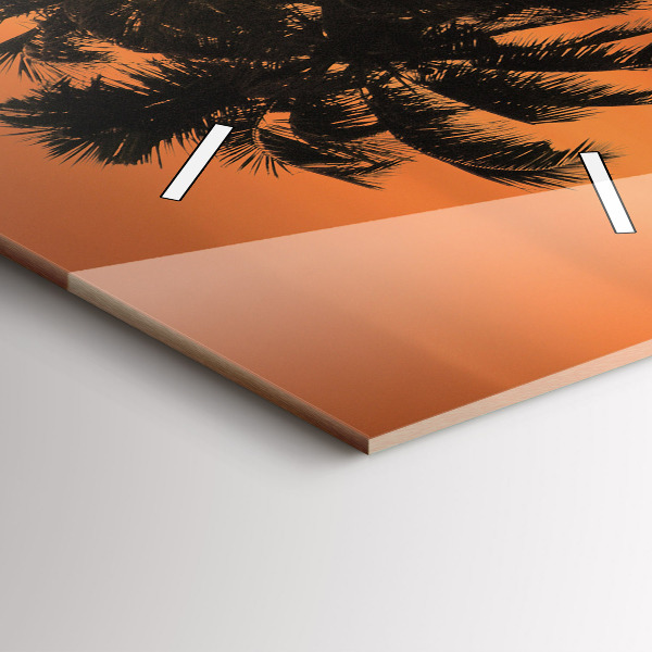 Téglalap alakú üvegóra Naplemente és pálmafák