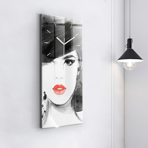 Téglalap alakú üvegóra Nő kalapban