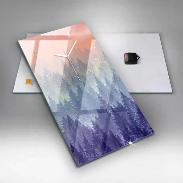 Téglalap alakú üvegóra Erdő a ködben