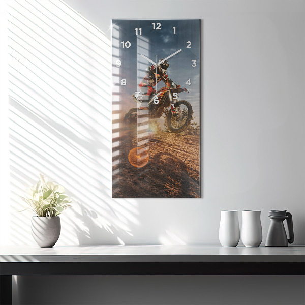 Téglalap alakú üvegóra Ember egy motorkerékpáron