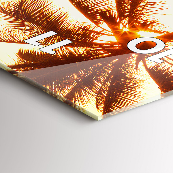 Téglalap alakú üvegóra Napos pálmafák