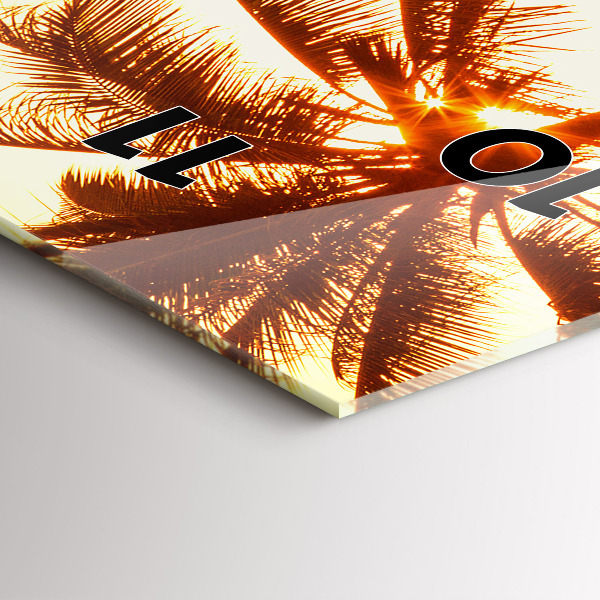 Téglalap alakú üvegóra Napos pálmafák