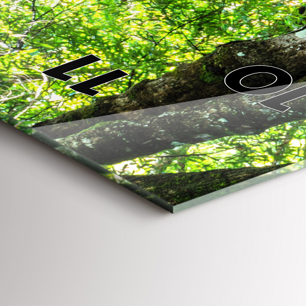 Téglalap alakú üvegóra Vízesés az erdőben