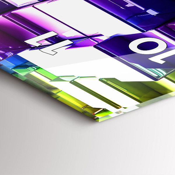 Téglalap alakú üvegóra Színes kockák