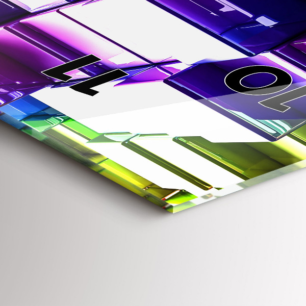 Téglalap alakú üvegóra Színes kockák