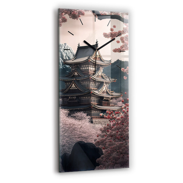 Téglalap alakú üvegóra Torony és virágok Ázsiában