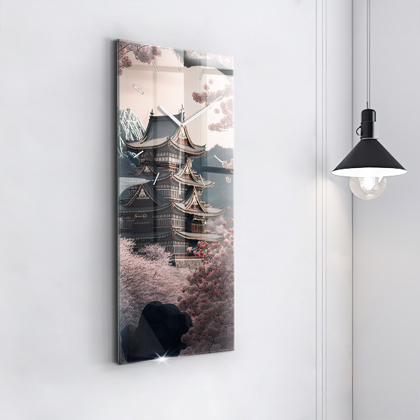 Téglalap alakú üvegóra Torony és virágok Ázsiában