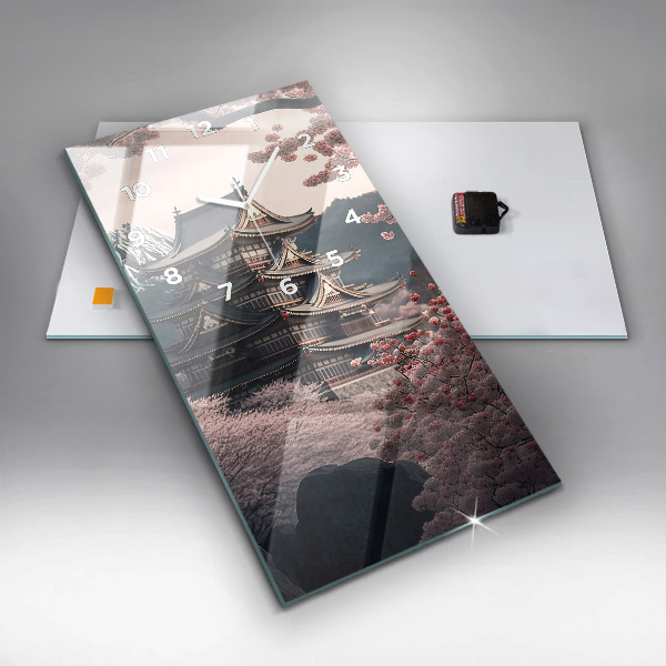 Téglalap alakú üvegóra Torony és virágok Ázsiában