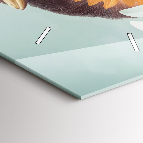 Téglalap alakú üvegóra Nő virággal