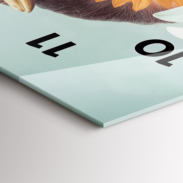 Téglalap alakú üvegóra Nő virággal