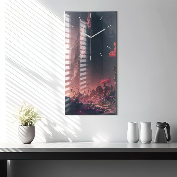 Téglalap alakú üvegóra Varázslatos erdő és hegyek