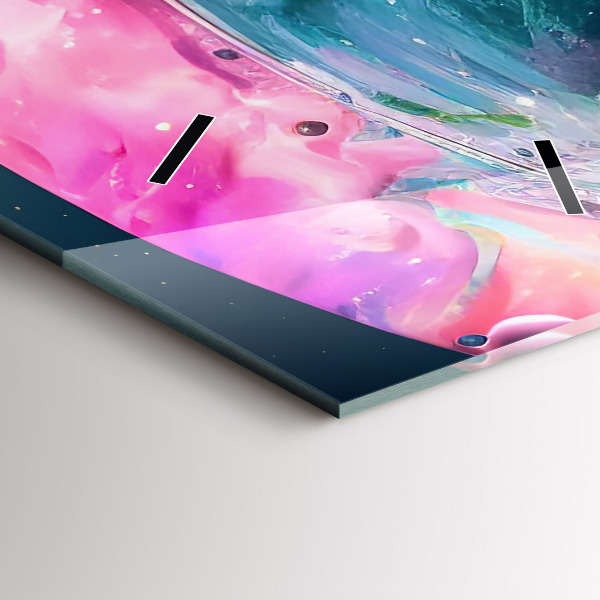 Téglalap alakú üvegóra Űrhajós és színes felhők