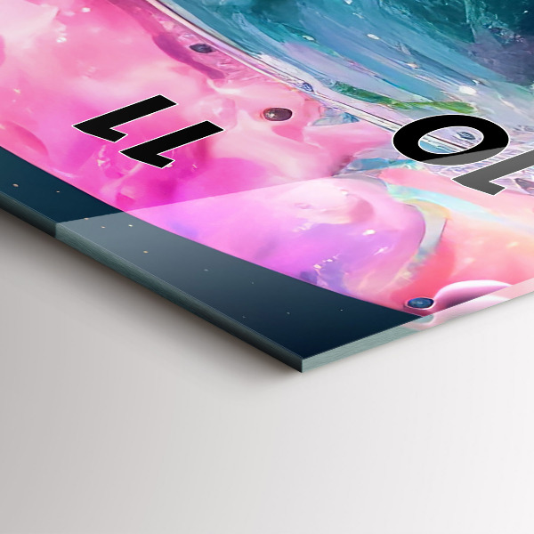 Téglalap alakú üvegóra Űrhajós és színes felhők