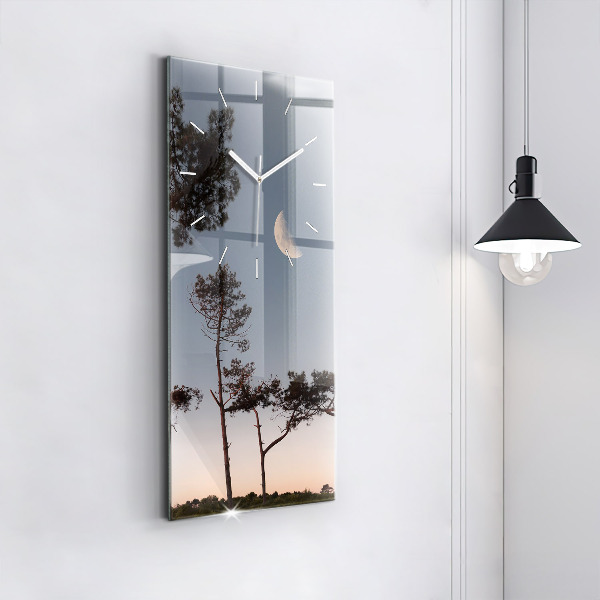 Téglalap alakú üvegóra Félhold és fák