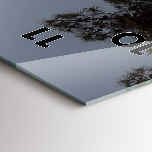 Téglalap alakú üvegóra Félhold és fák