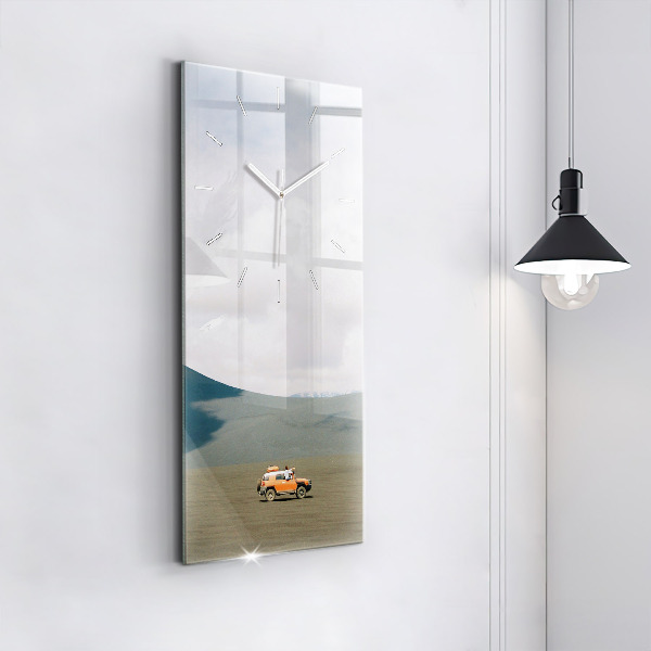 Téglalap alakú üvegóra Jármű a kamcsatkai sivatagban